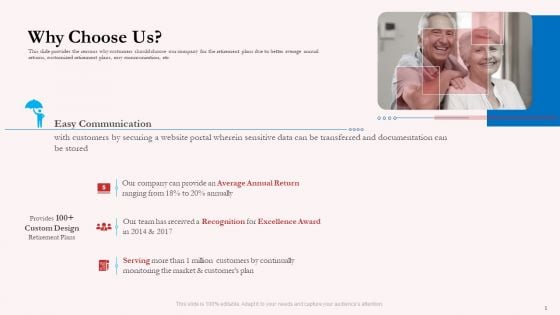 Pension Plan Why Choose Us Ppt Slides Examples PDF