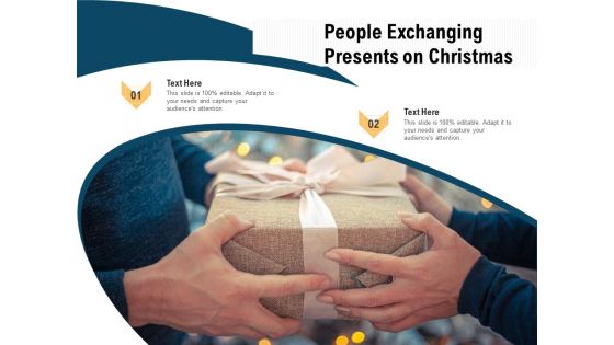 People Exchanging Presents On Christmas Ppt PowerPoint Presentation Gallery Portfolio PDF