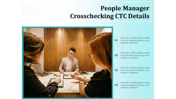 People Manager Crosschecking CTC Details Ppt PowerPoint Presentation File Picture PDF