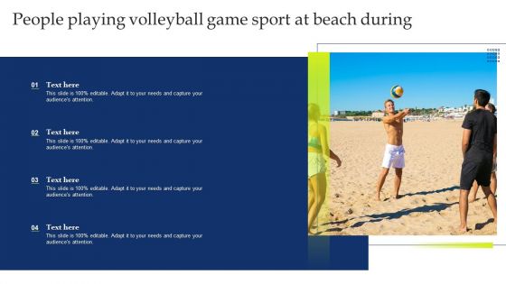 People Playing Volleyball Game Sport At Beach During Icons PDF