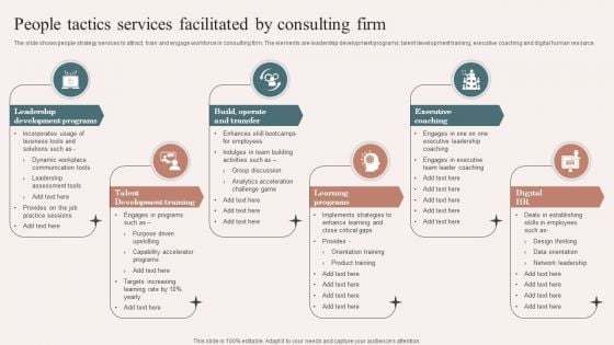 People Tactics Services Facilitated By Consulting Firm Icons PDF