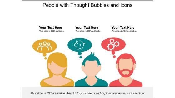 People With Thought Bubbles And Icons Ppt PowerPoint Presentation File Information PDF