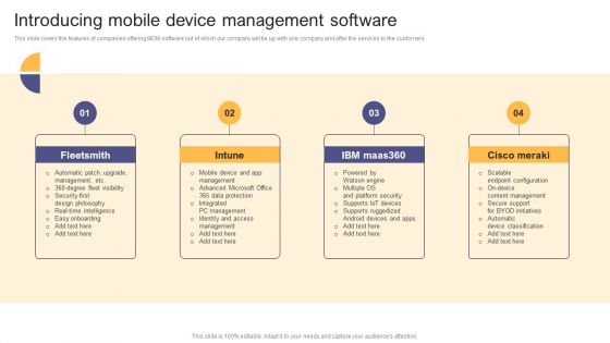 Per Device Pricing Strategy For Managed Solutions Introducing Mobile Device Management Software Download PDF