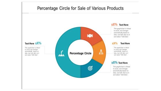 Percentage Circle For Sale Of Various Products Ppt PowerPoint Presentation File Slides PDF