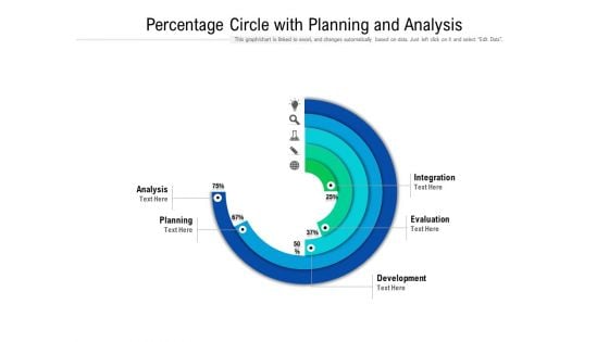 Percentage Circle With Planning And Analysis Ppt PowerPoint Presentation File Background PDF