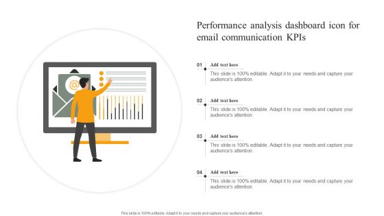 Performance Analysis Dashboard Icon For Email Communication Kpis Introduction PDF