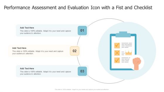 Performance Assessment And Evaluation Icon With A Fist And Checklist Guidelines PDF