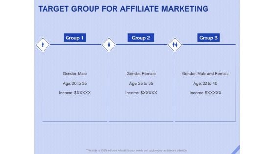 Performance Based Marketing Proposal Target Group For Affiliate Marketing Ppt Infographic Template Information PDF