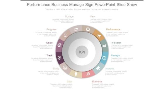 Performance Business Manage Sign Powerpoint Slide Show
