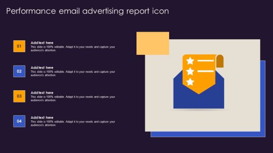 Performance Email Advertising Report Icon Pictures PDF