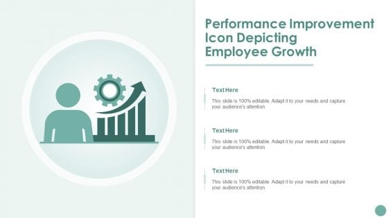 Performance Improvement Icon Depicting Employee Growth Pictures PDF