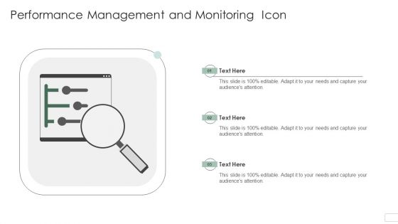 Performance Management And Monitoring Icon Template PDF