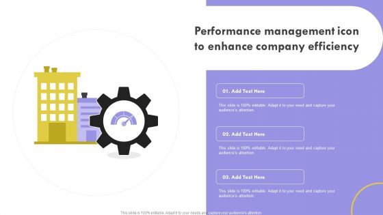 Performance Management Icon To Enhance Company Efficiency Microsoft PDF