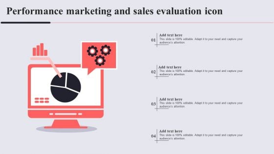 Performance Marketing And Sales Evaluation Icon Demonstration PDF