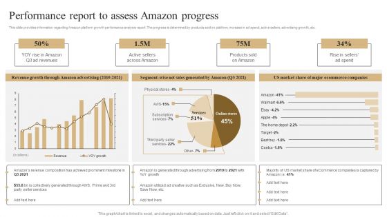 Performance Report To Assess Amazon Progress Template PDF