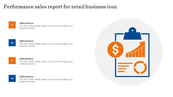 Performance Sales Report For Retail Business Icon Professional PDF