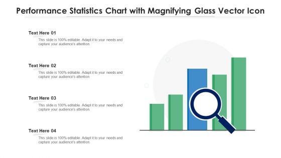 Performance Statistics Chart With Magnifying Glass Vector Icon Ppt Show Shapes PDF