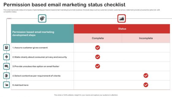Permission Based Email Marketing Status Checklist Guidelines PDF