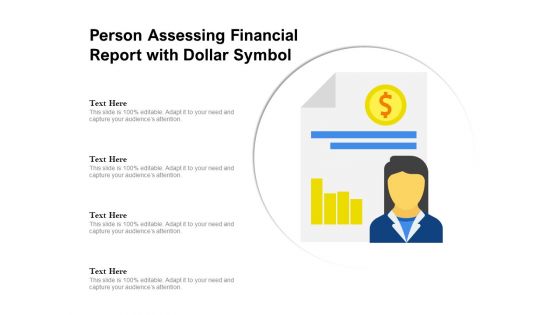 Person Assessing Financial Report With Dollar Symbol Ppt PowerPoint Presentation File Clipart PDF