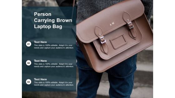Person Carrying Brown Laptop Bag Ppt Powerpoint Presentation Model Background Image