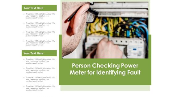 Person Checking Power Meter For Identifying Fault Ppt PowerPoint Presentation Gallery Mockup PDF