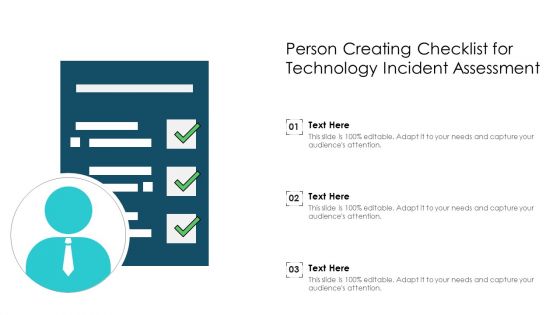 Person Creating Checklist For Technology Incident Assessment Portrait PDF