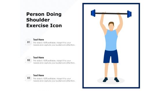 Person Doing Shoulder Exercise Icon Ppt PowerPoint Presentation Professional Inspiration PDF