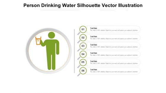 Person Drinking Water Silhouette Vector Illustration Ppt PowerPoint Presentation Gallery Introduction PDF