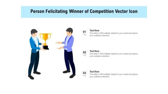 Person Felicitating Winner Of Competition Vector Icon Ppt PowerPoint Presentation File Professional PDF