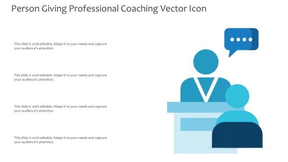 Person Giving Professional Coaching Vector Icon Ppt PowerPoint Presentation Pictures Design Templates PDF