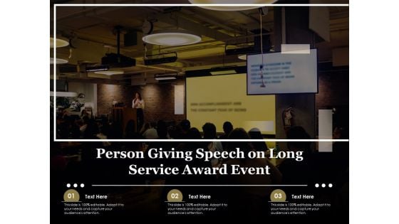 Person Giving Speech On Long Service Award Event Ppt PowerPoint Presentation Gallery Guide PDF