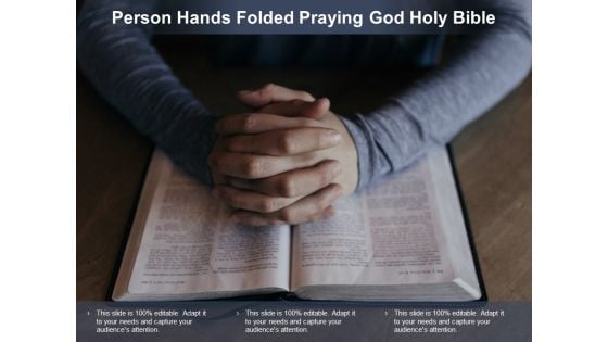 Person Hands Folded Praying God Holy Bible Ppt PowerPoint Presentation Slides Deck
