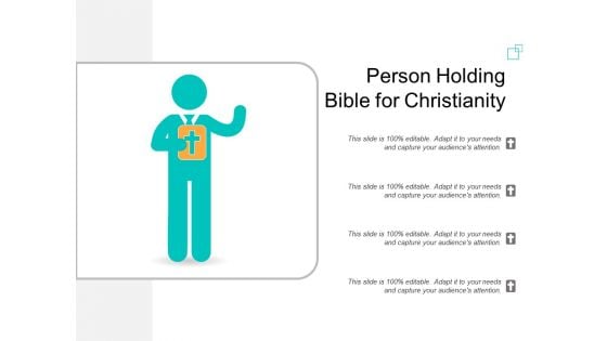 Person Holding Bible For Christianity Ppt Powerpoint Presentation Outline Gridlines