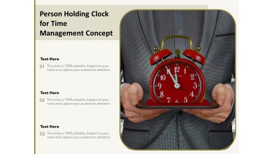 Person Holding Clock For Time Management Concept Ppt PowerPoint Presentation Information PDF