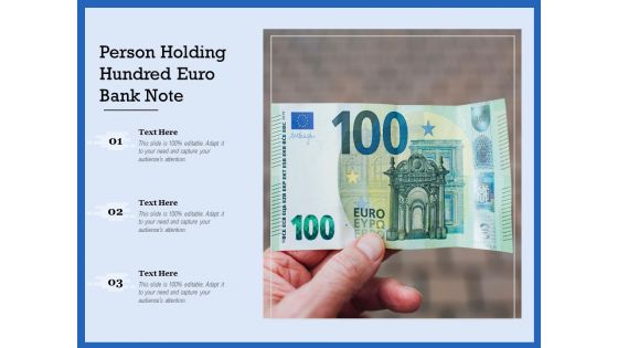 Person Holding Hundred Euro Bank Note Ppt PowerPoint Presentation Icon Guidelines PDF