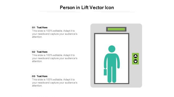 Person In Lift Vector Icon Ppt PowerPoint Presentation Gallery Visuals PDF