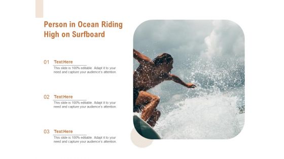 Person In Ocean Riding High On Surfboard Ppt PowerPoint Presentation Ideas Microsoft PDF