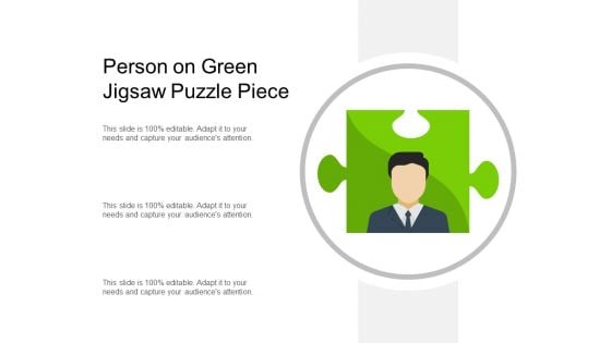 Person On Green Jigsaw Puzzle Piece Ppt PowerPoint Presentation Summary Clipart Images PDF