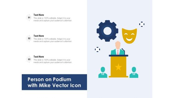 Person On Podium With Mike Vector Icon Ppt PowerPoint Presentation File Background PDF