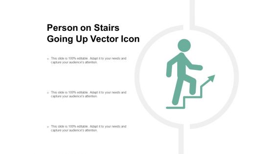 Person On Stairs Going Up Vector Icon Ppt PowerPoint Presentation Styles Brochure