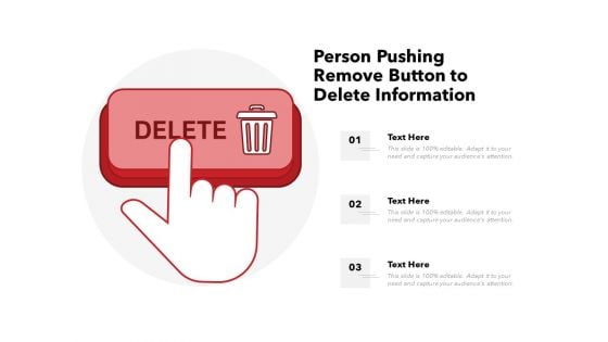 Person Pushing Remove Button To Delete Information Ppt PowerPoint Presentation Show Inspiration PDF