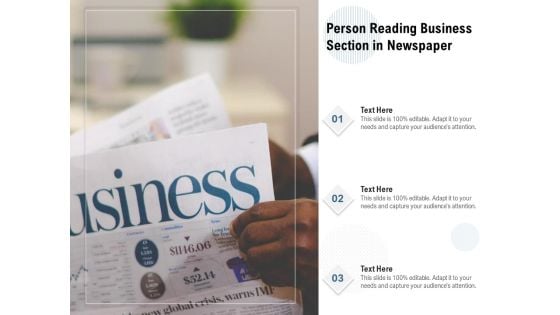 Person Reading Business Section In Newspaper Ppt PowerPoint Presentation Gallery Files PDF