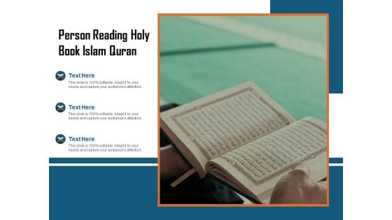 Person Reading Holy Book Islam Quran Ppt PowerPoint Presentation Slides Good PDF