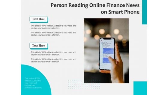 Person Reading Online Finance News On Smart Phone Ppt PowerPoint Presentation File Mockup PDF