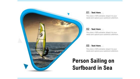 Person Sailing On Surfboard In Sea Ppt PowerPoint Presentation Show Sample PDF