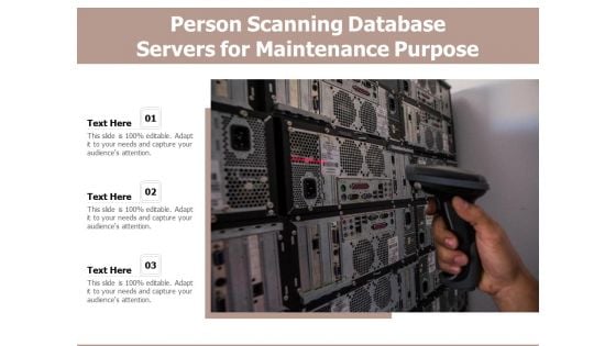 Person Scanning Database Servers For Maintenance Purpose Ppt PowerPoint Presentation File Graphics PDF