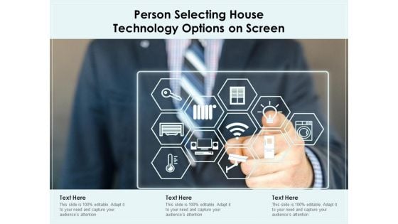 Person Selecting House Technology Options On Screen Ppt PowerPoint Presentation Gallery Outline PDF