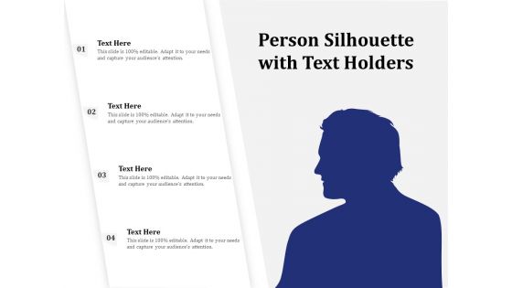 Person Silhouette With Text Holders Ppt PowerPoint Presentation File Samples PDF