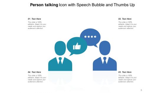 Person Speaking Icon Speech Bubble Management Ppt PowerPoint Presentation Complete Deck