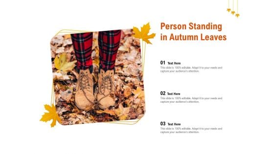 Person Standing In Autumn Leaves Ppt PowerPoint Presentation Portfolio